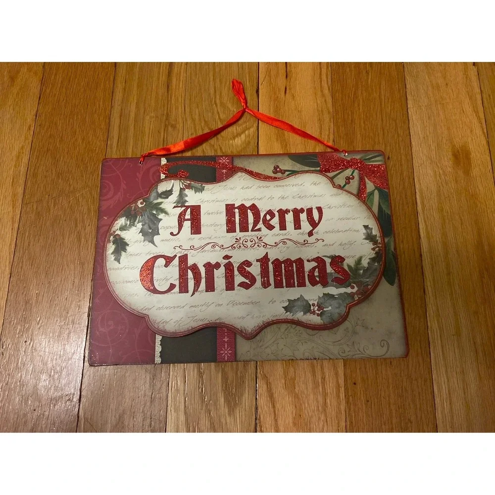 Merry‎ Christmas Tin Sign Decor